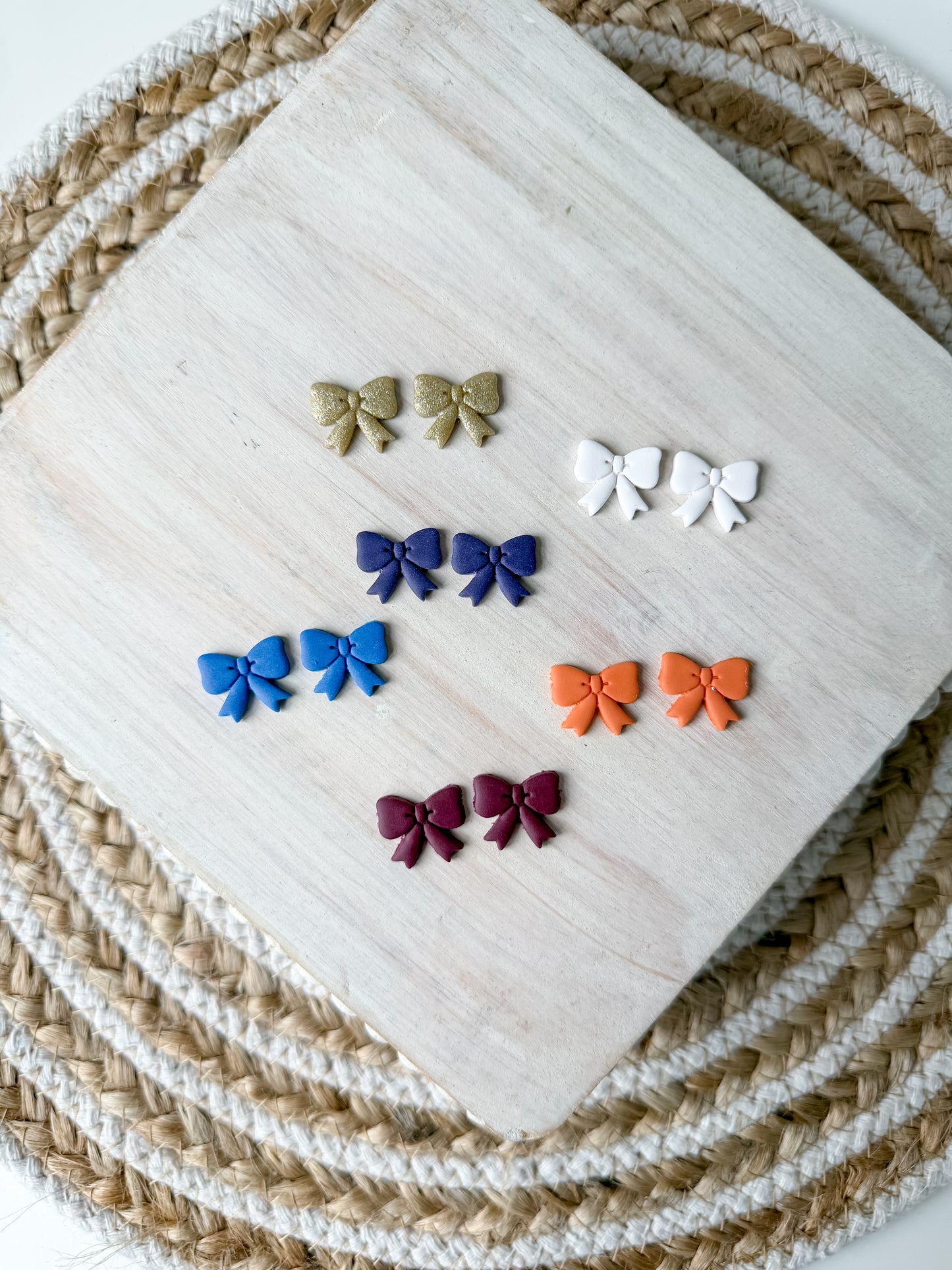 Single Clay Bow Studs