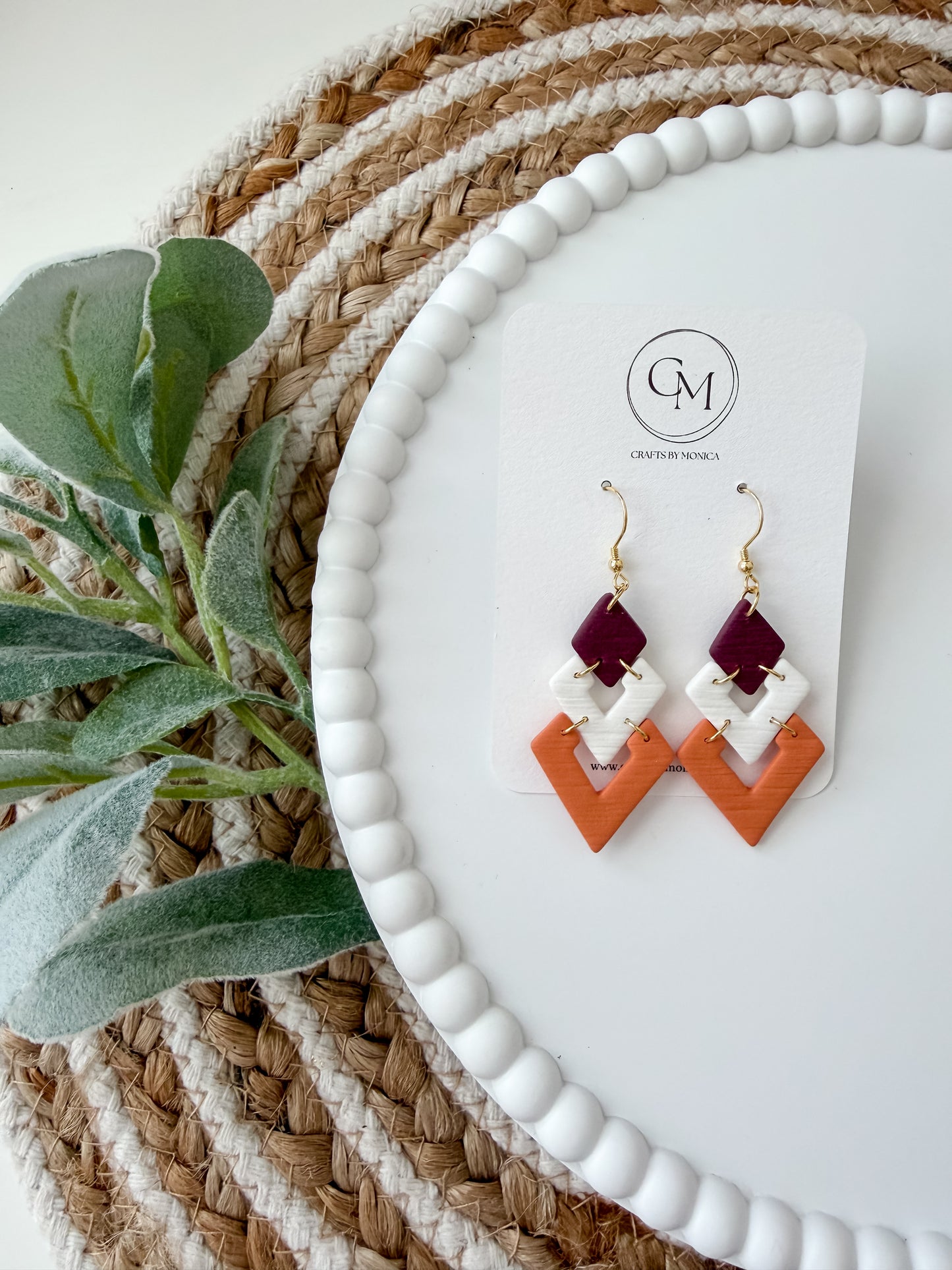 Clay Diamond Dangles
