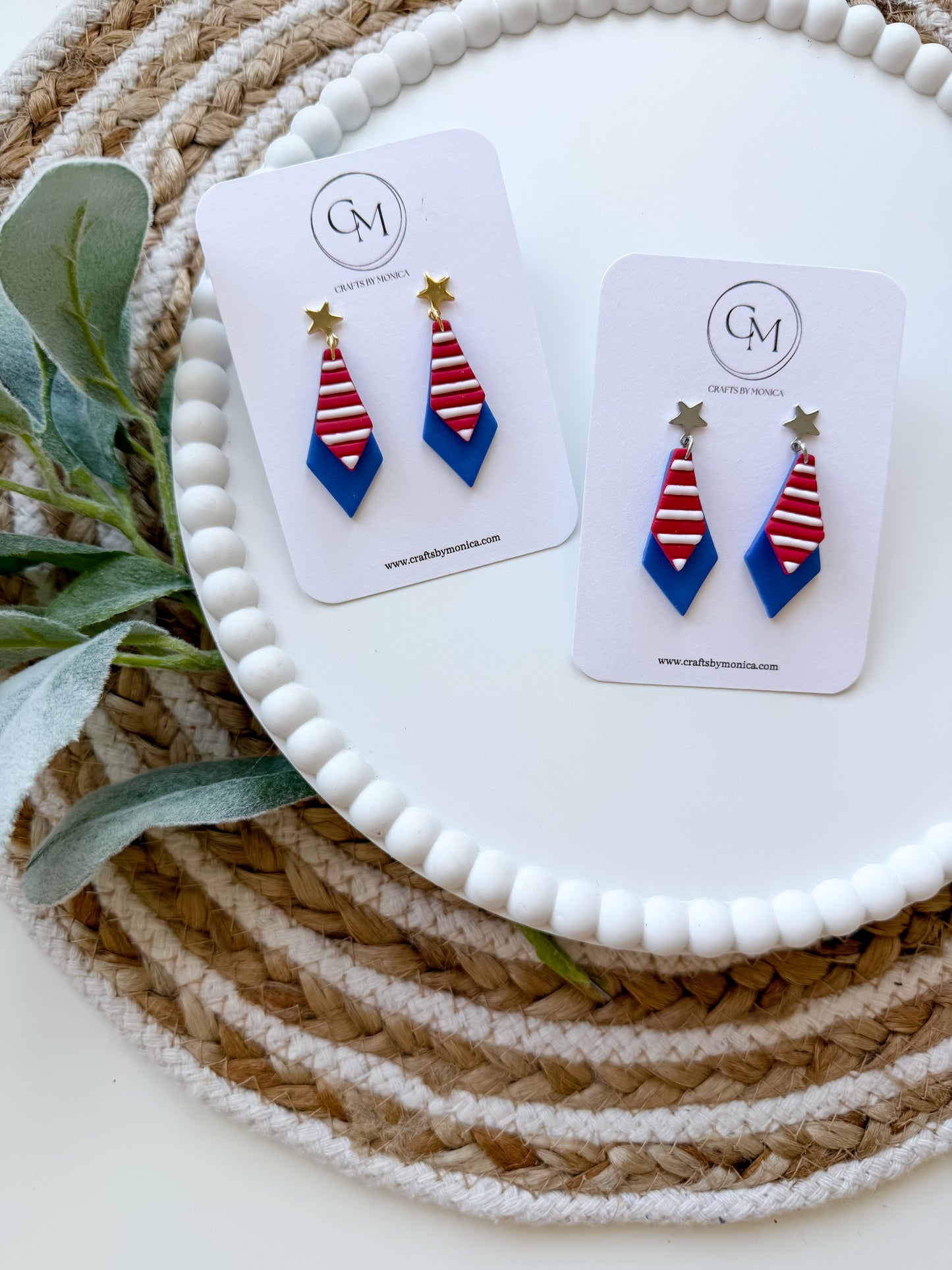 Red, White & Blue with Star Studs