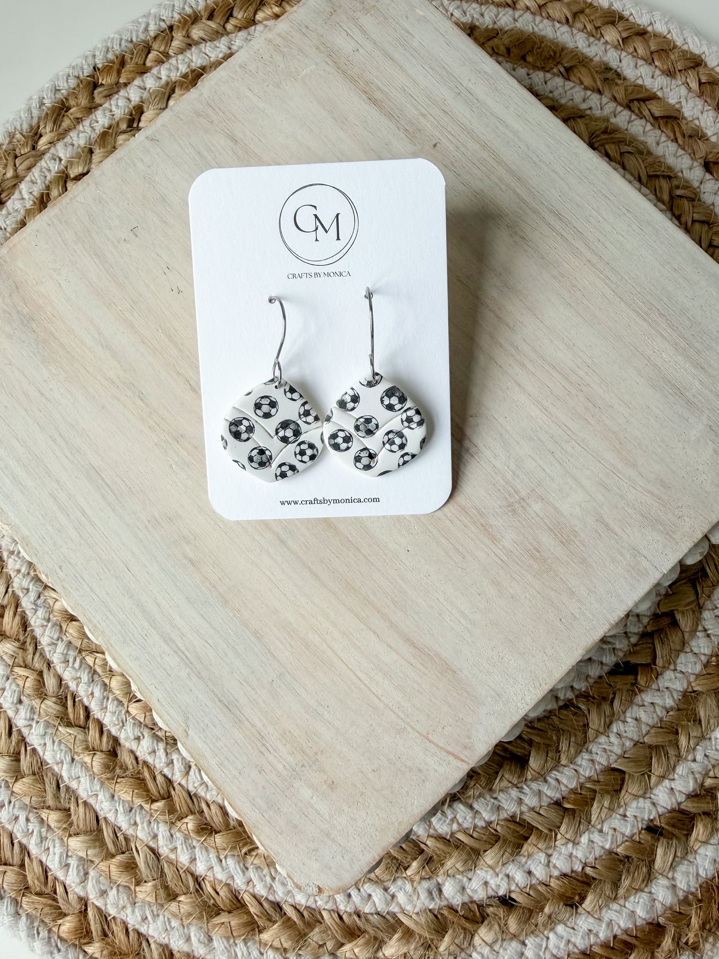 Soccer Clay Earrings