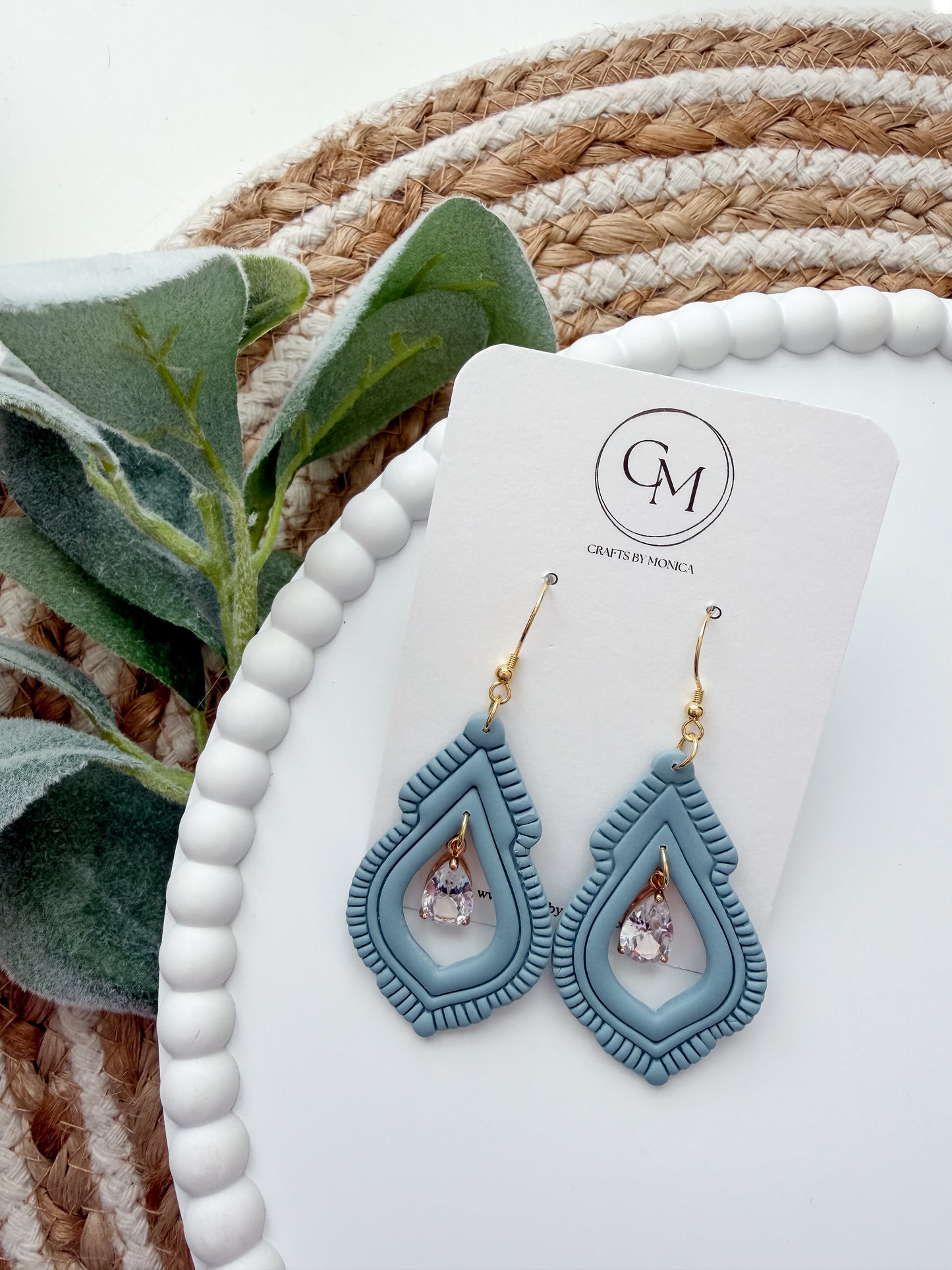 Large Blue CZ Dangle