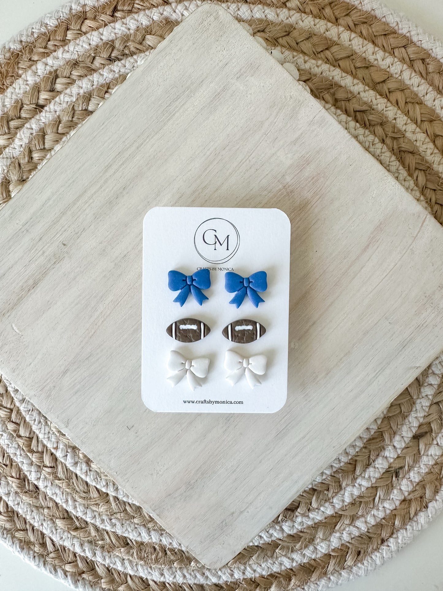 Sports Themed Clay Bow Stud Multi Packs