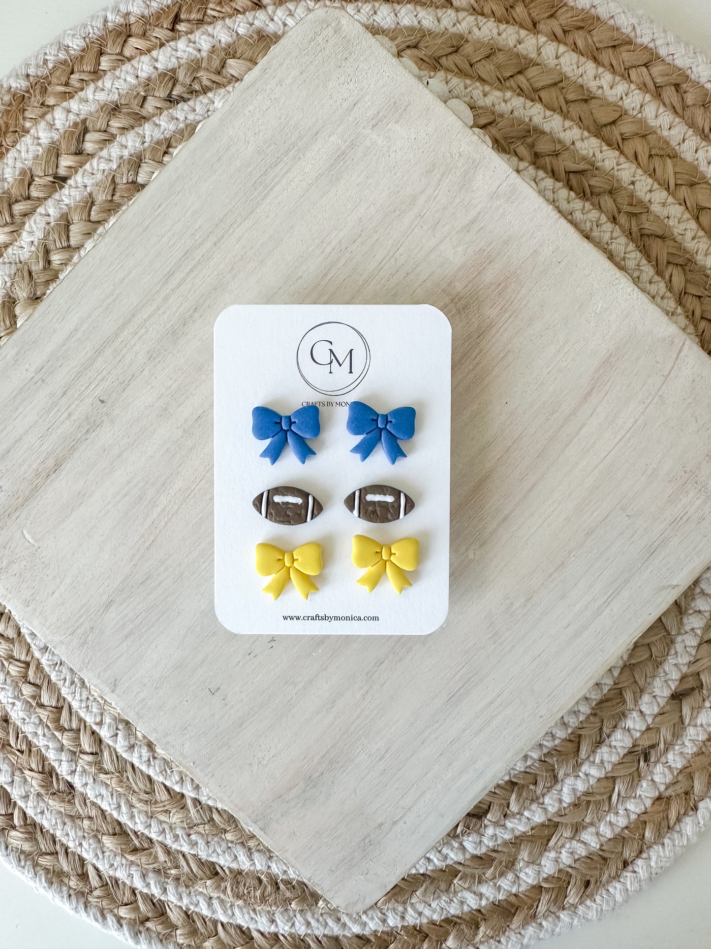 Sports Themed Clay Bow Stud Multi Packs