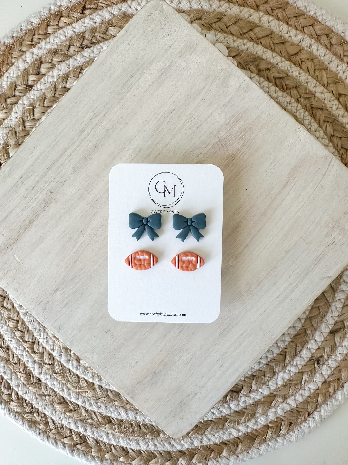Sports Themed Clay Bow Stud Multi Packs