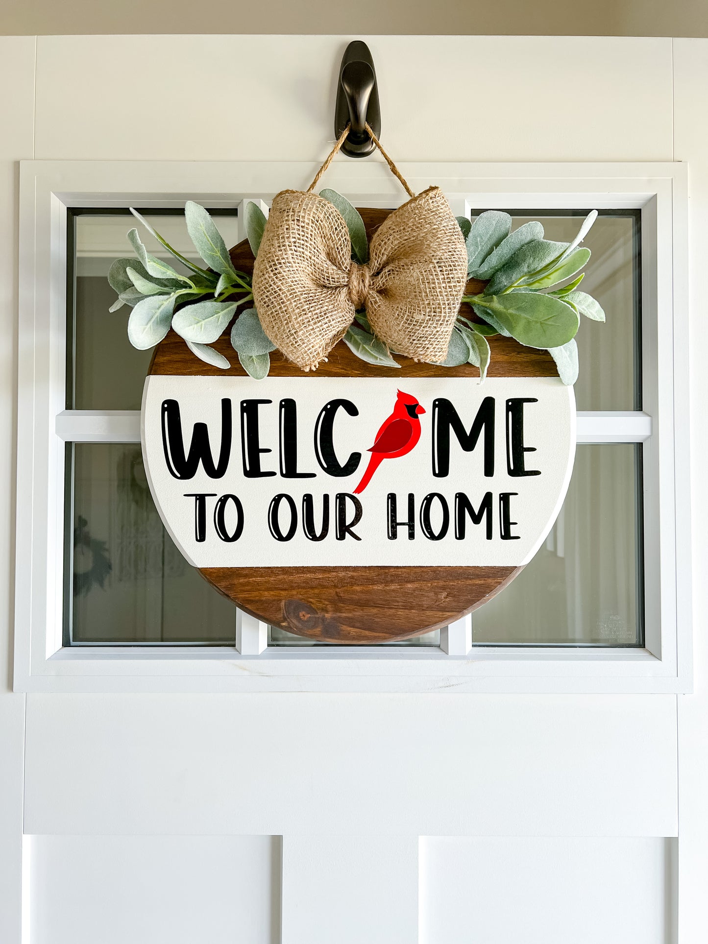 Wooden Welcome Cardinal Sign