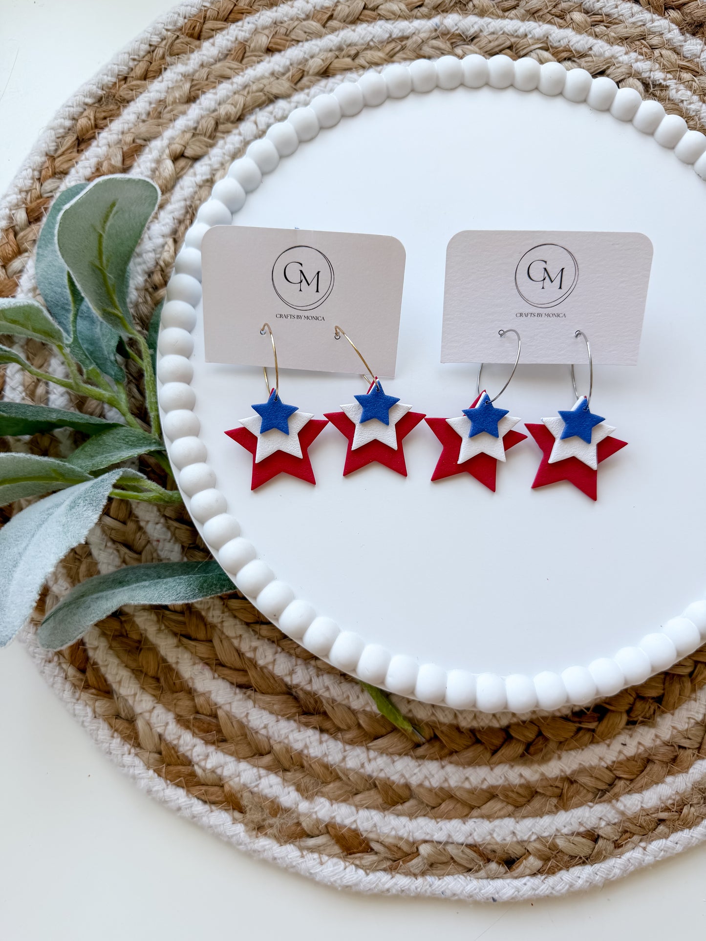 Red, White & Blue Clay Stars