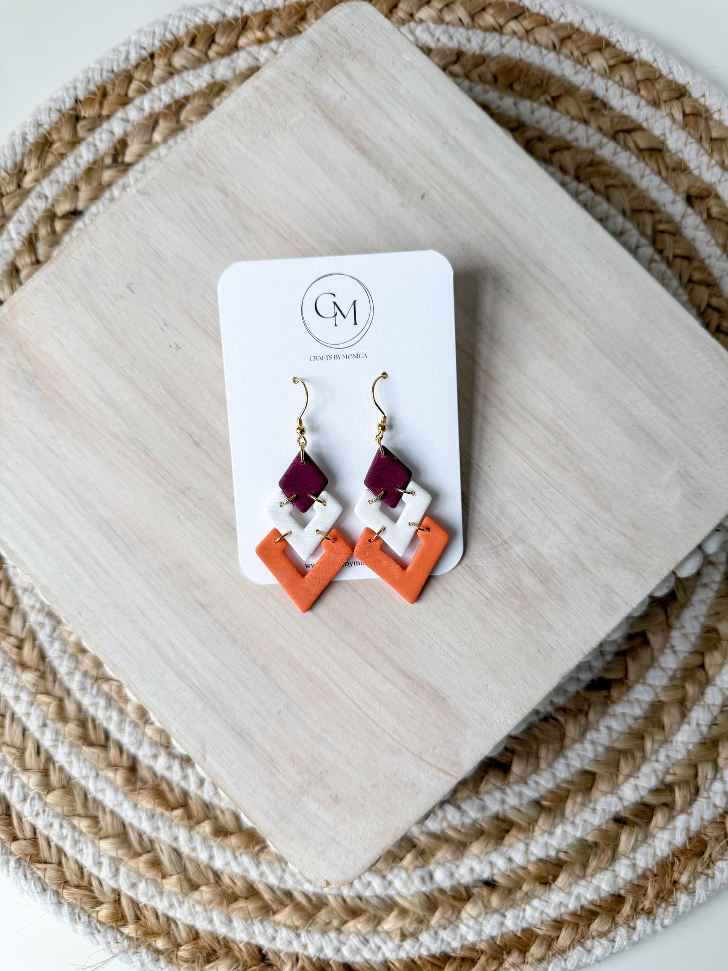 Clay Diamond Dangles