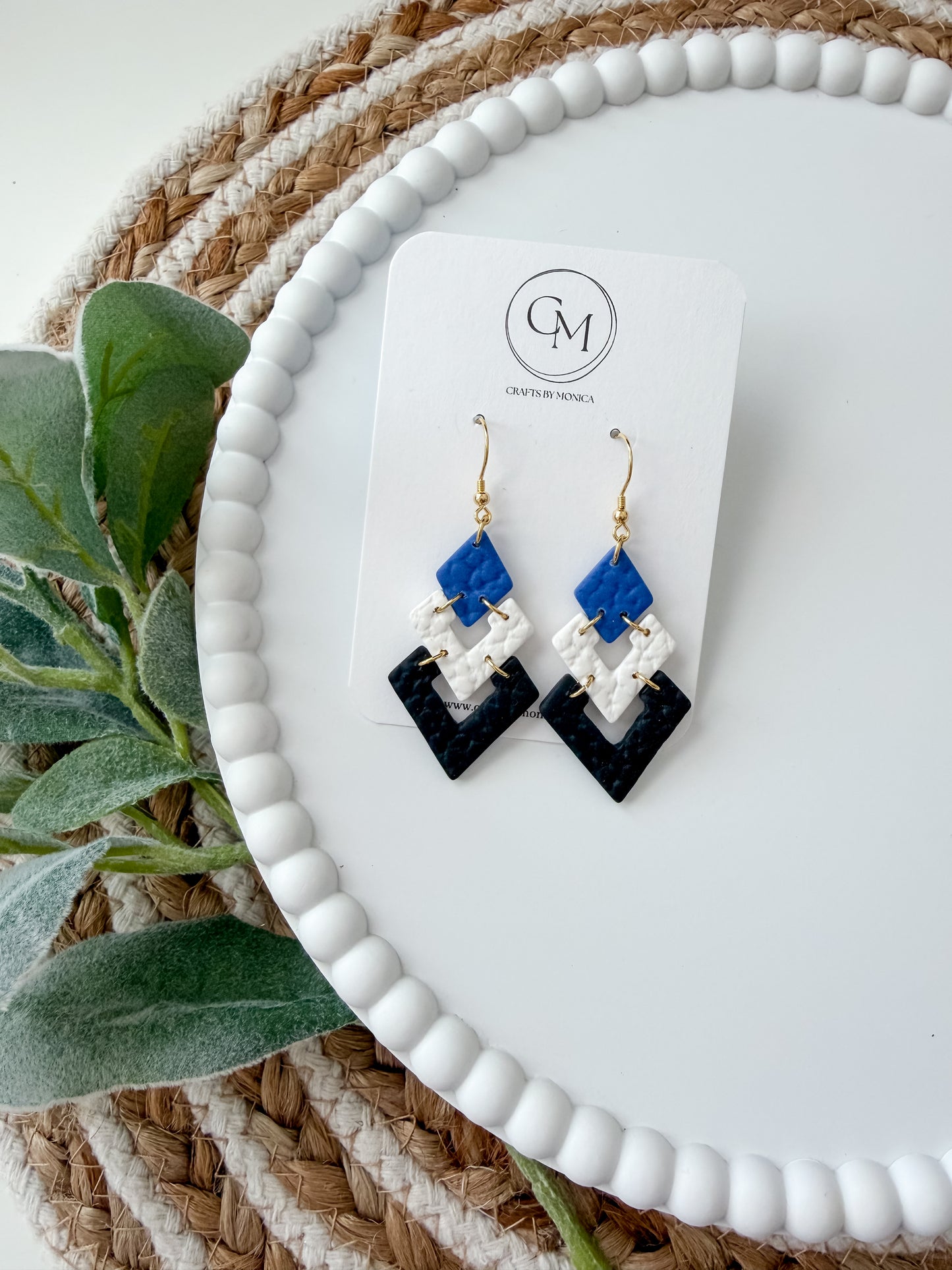 Clay Diamond Dangles