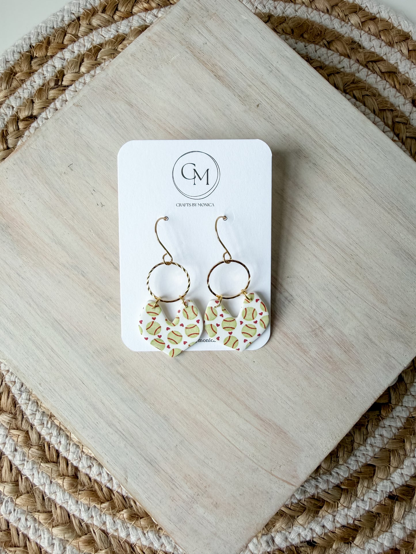 Softball Clay Earrings