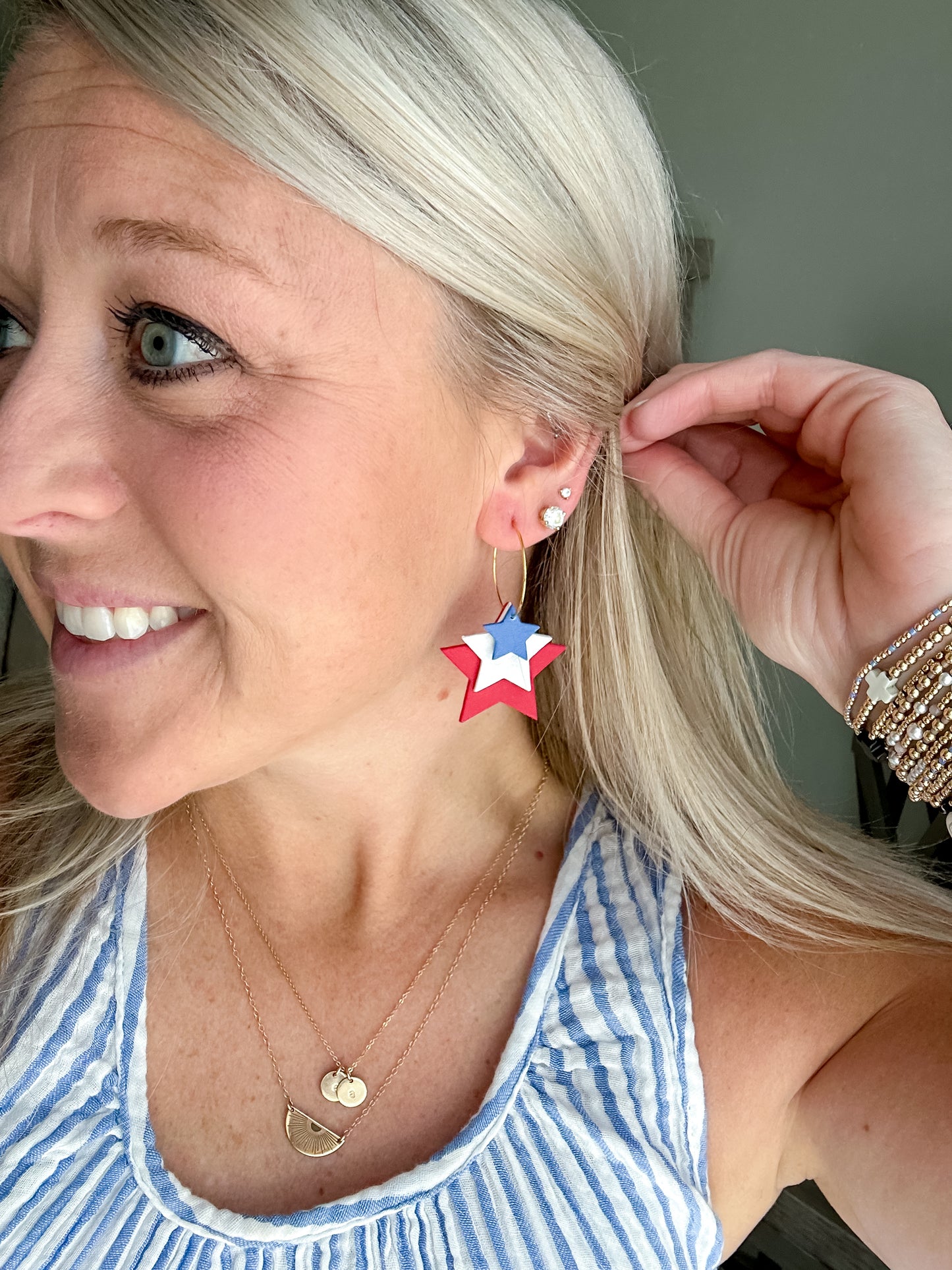 Red, White & Blue Clay Stars