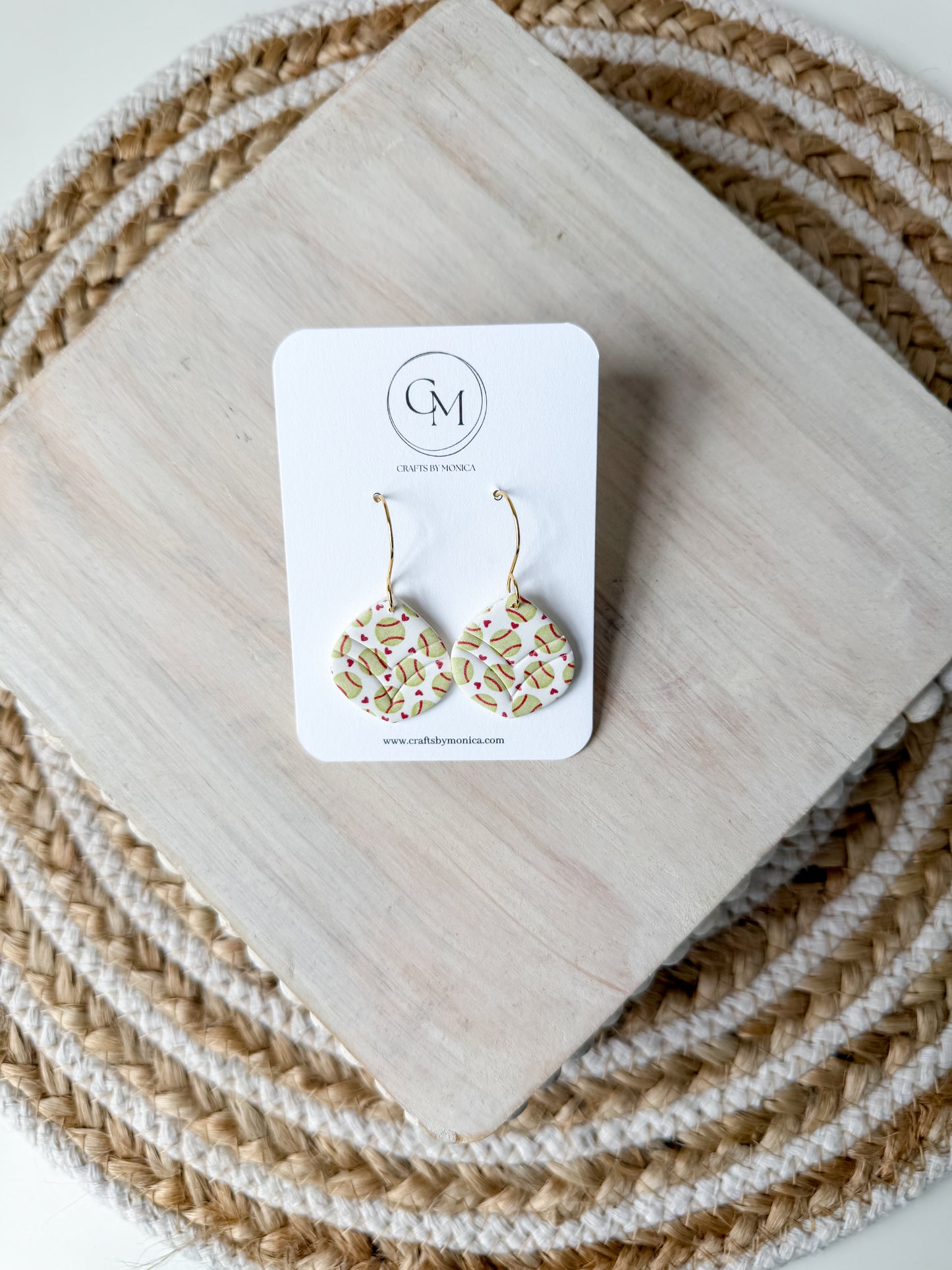 Softball Clay Earrings