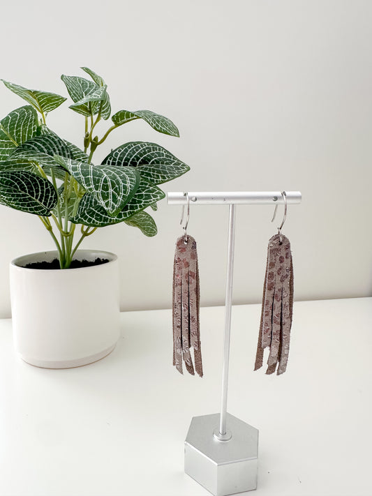 Gray Leopard Dangles