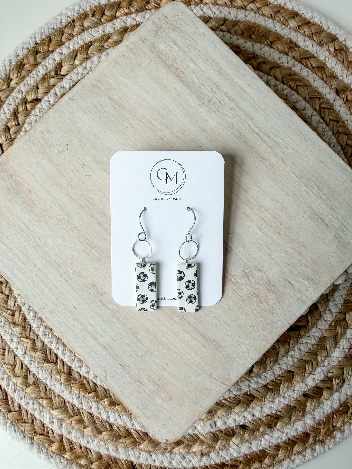 Soccer Clay Earrings