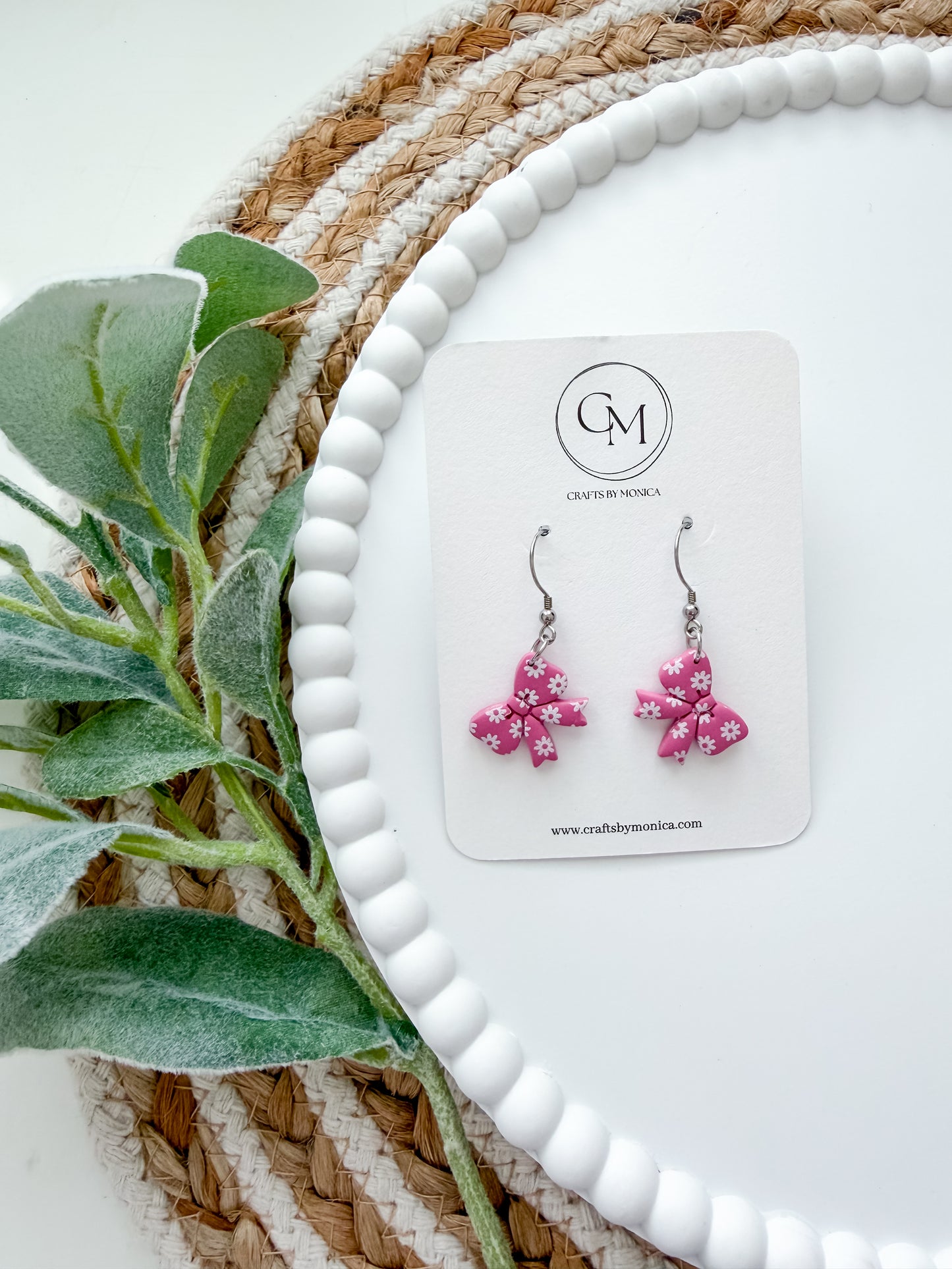 Single Clay Bow Studs
