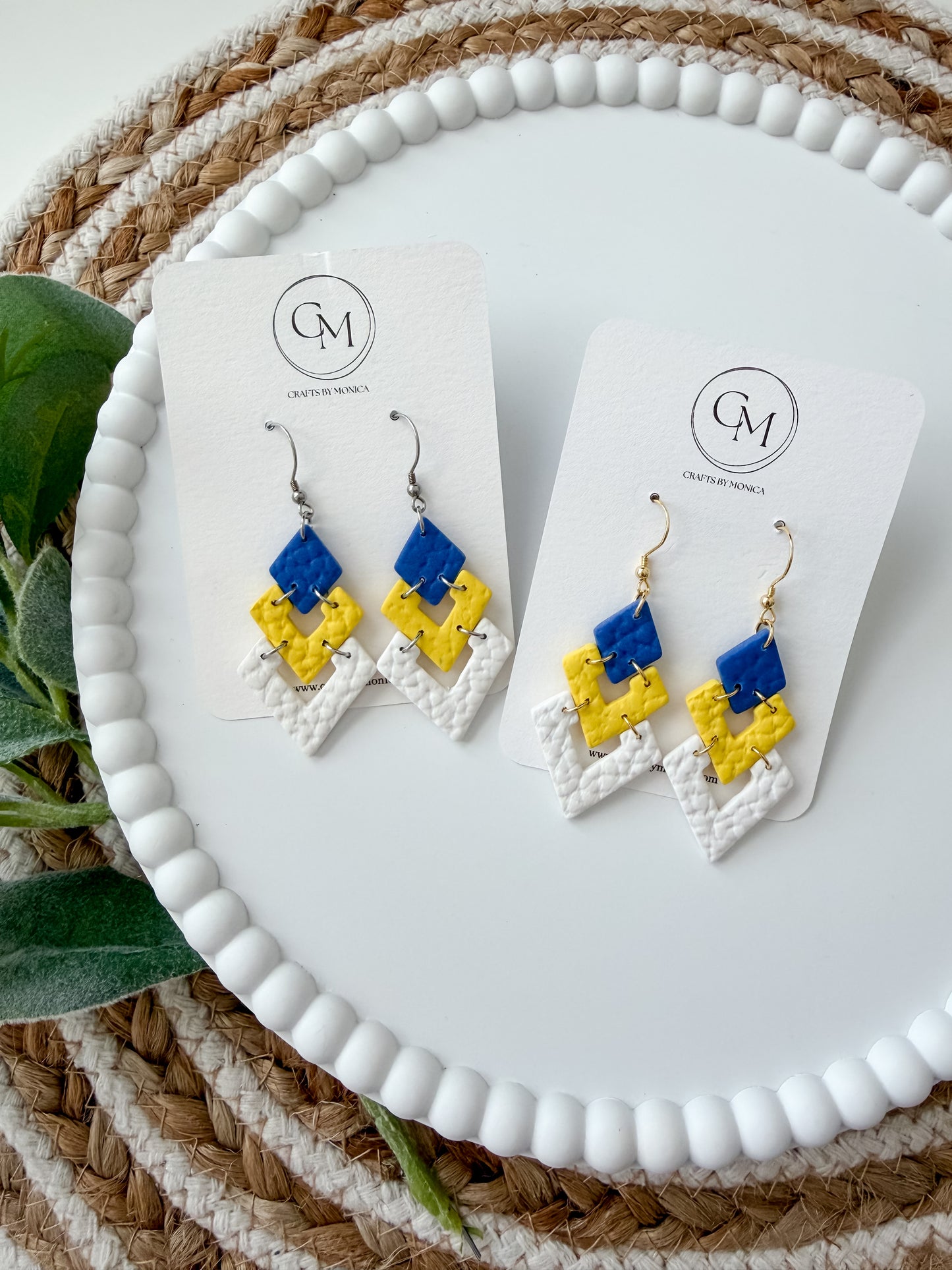 Clay Diamond Dangles