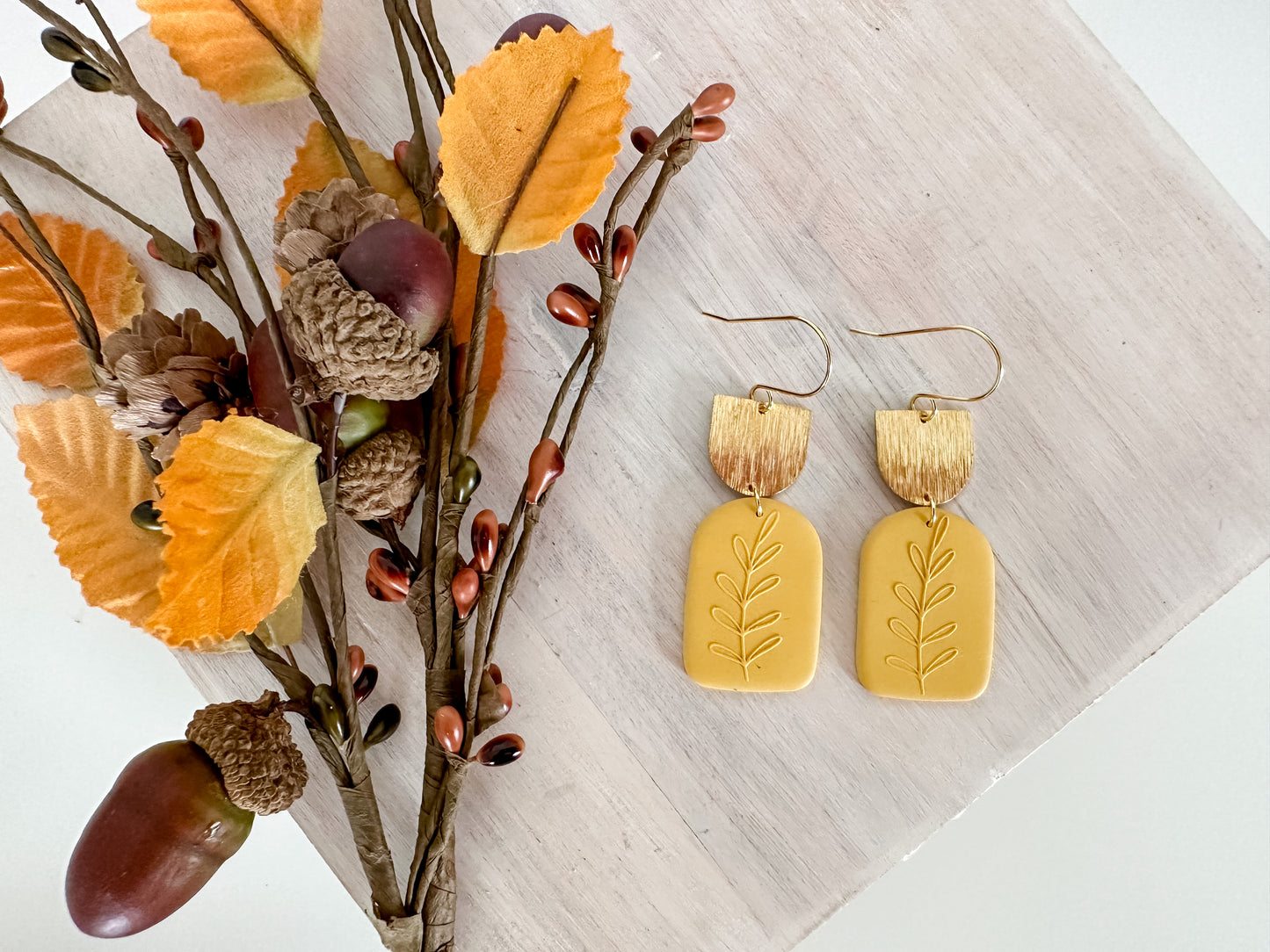 Clay Arch Leaf Dangles (multiple colors available)