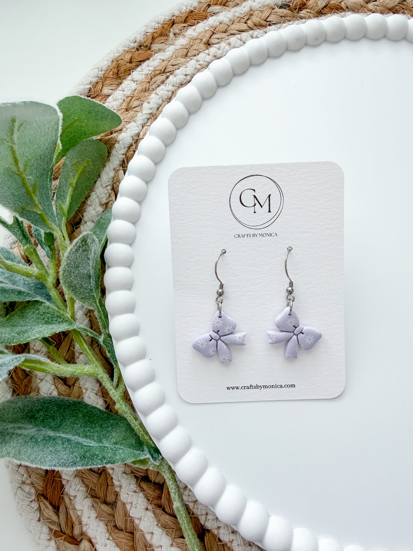 Single Clay Bow Studs
