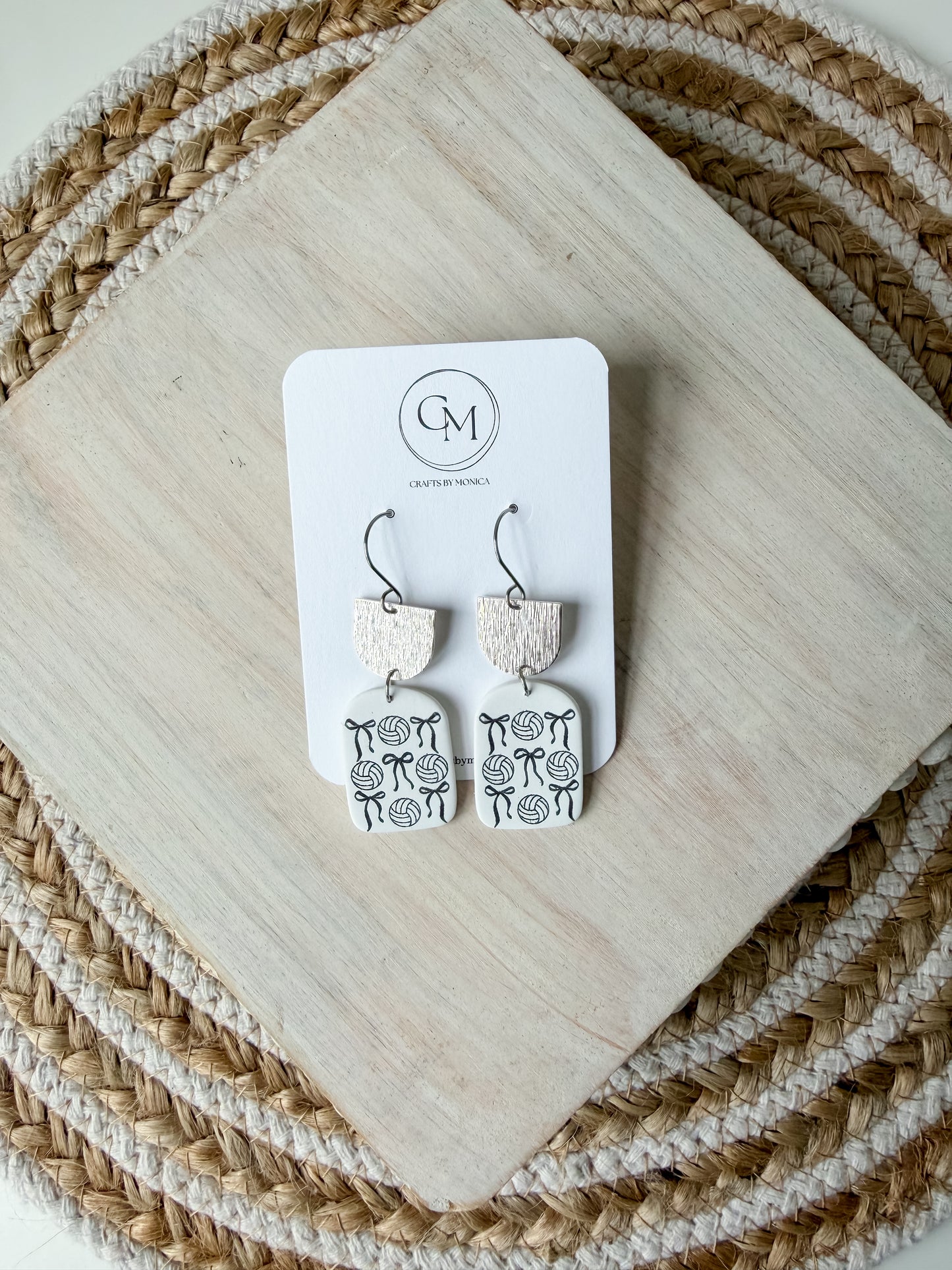 Volleyball Clay Earrings
