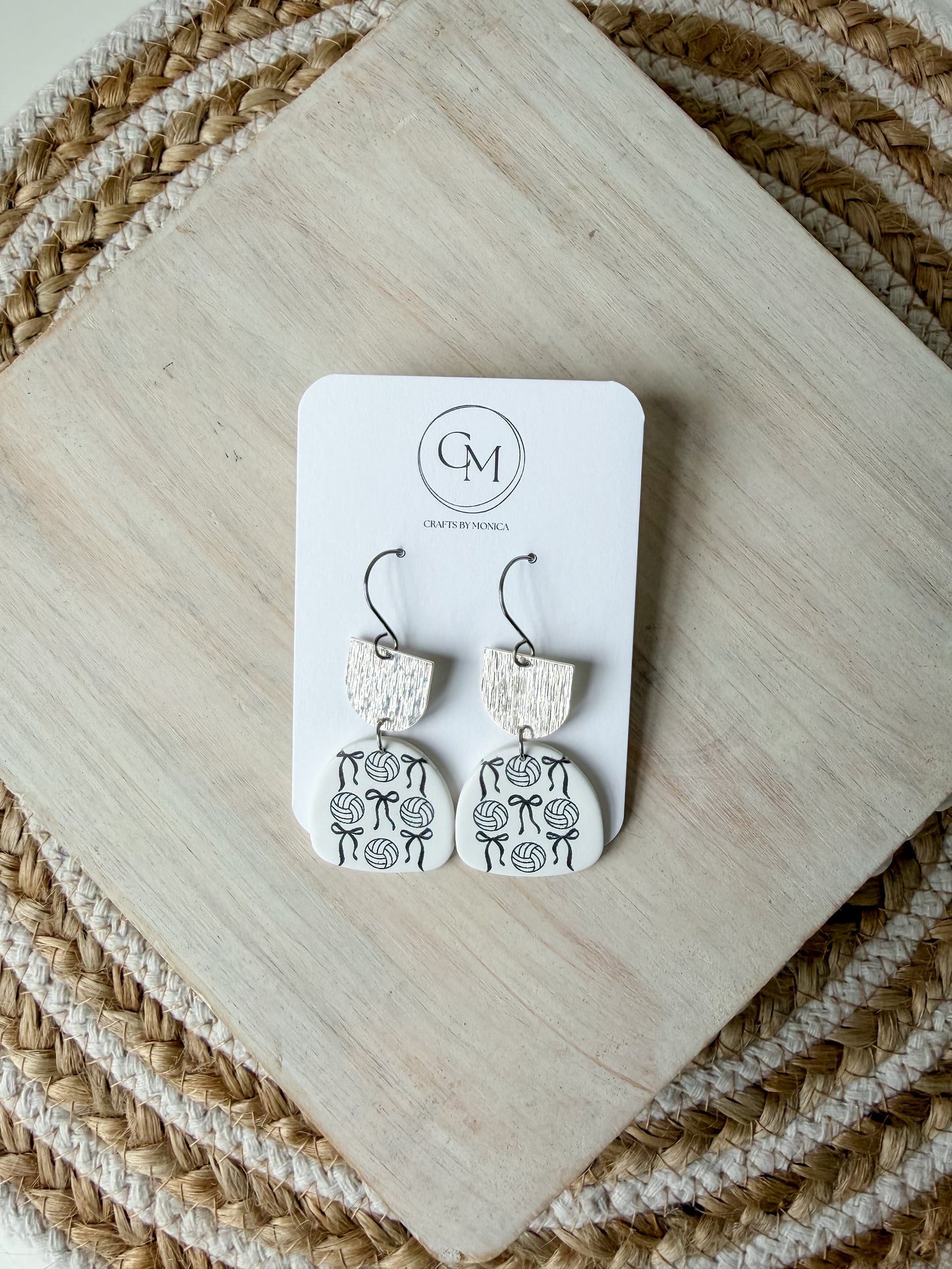 Volleyball Clay Earrings