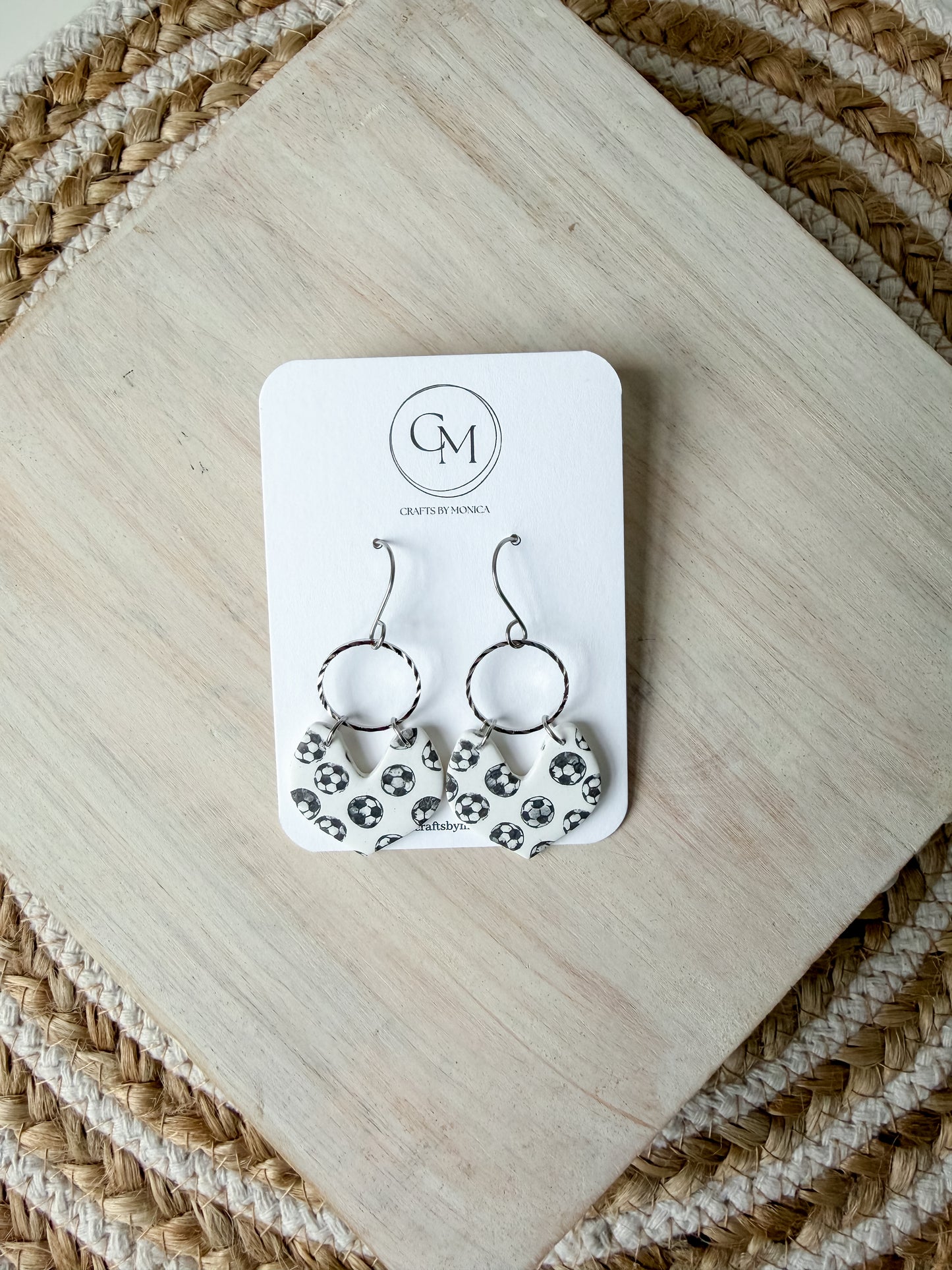 Soccer Clay Earrings