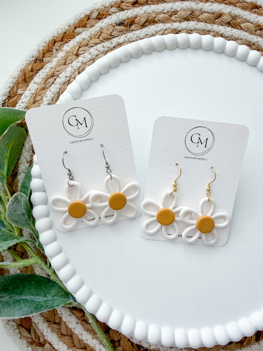 Hollow Daisy Dangles