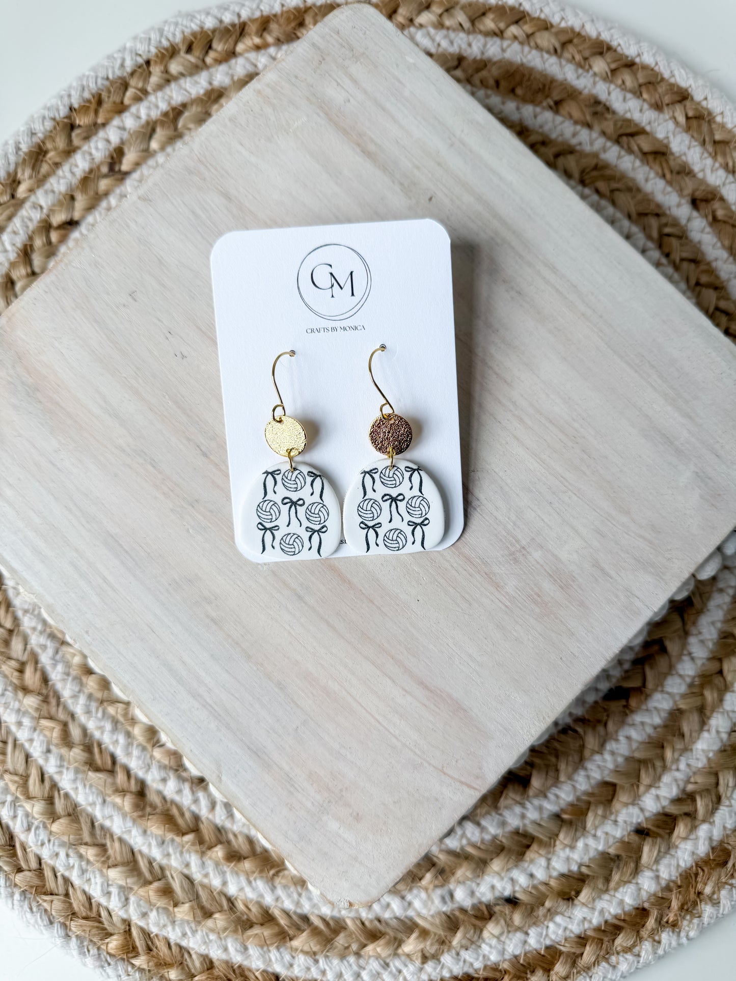 Volleyball Clay Earrings