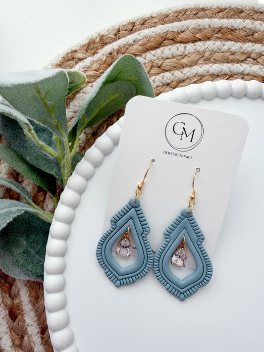 Large Blue CZ Dangle