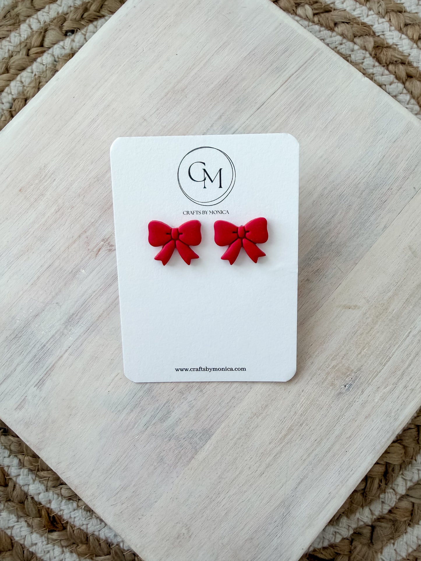 Single Clay Bow Studs