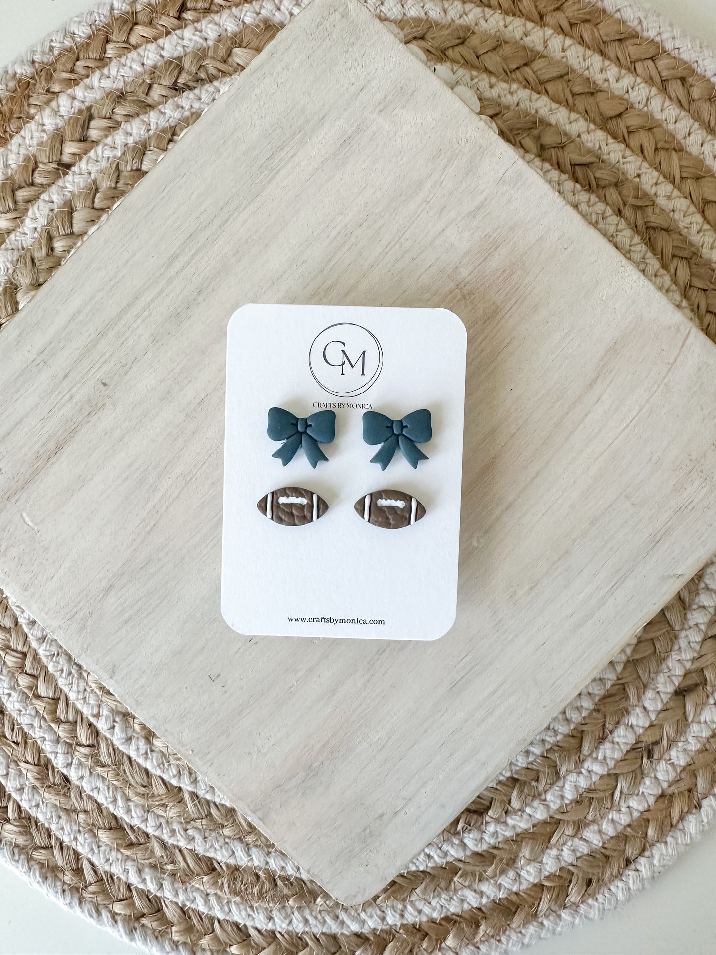 Sports Themed Clay Bow Stud Multi Packs