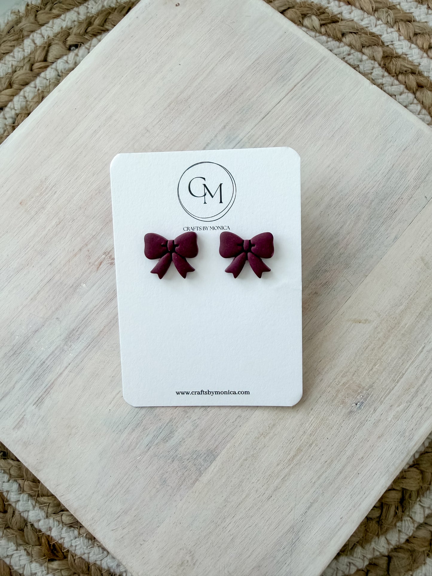 Single Clay Bow Studs