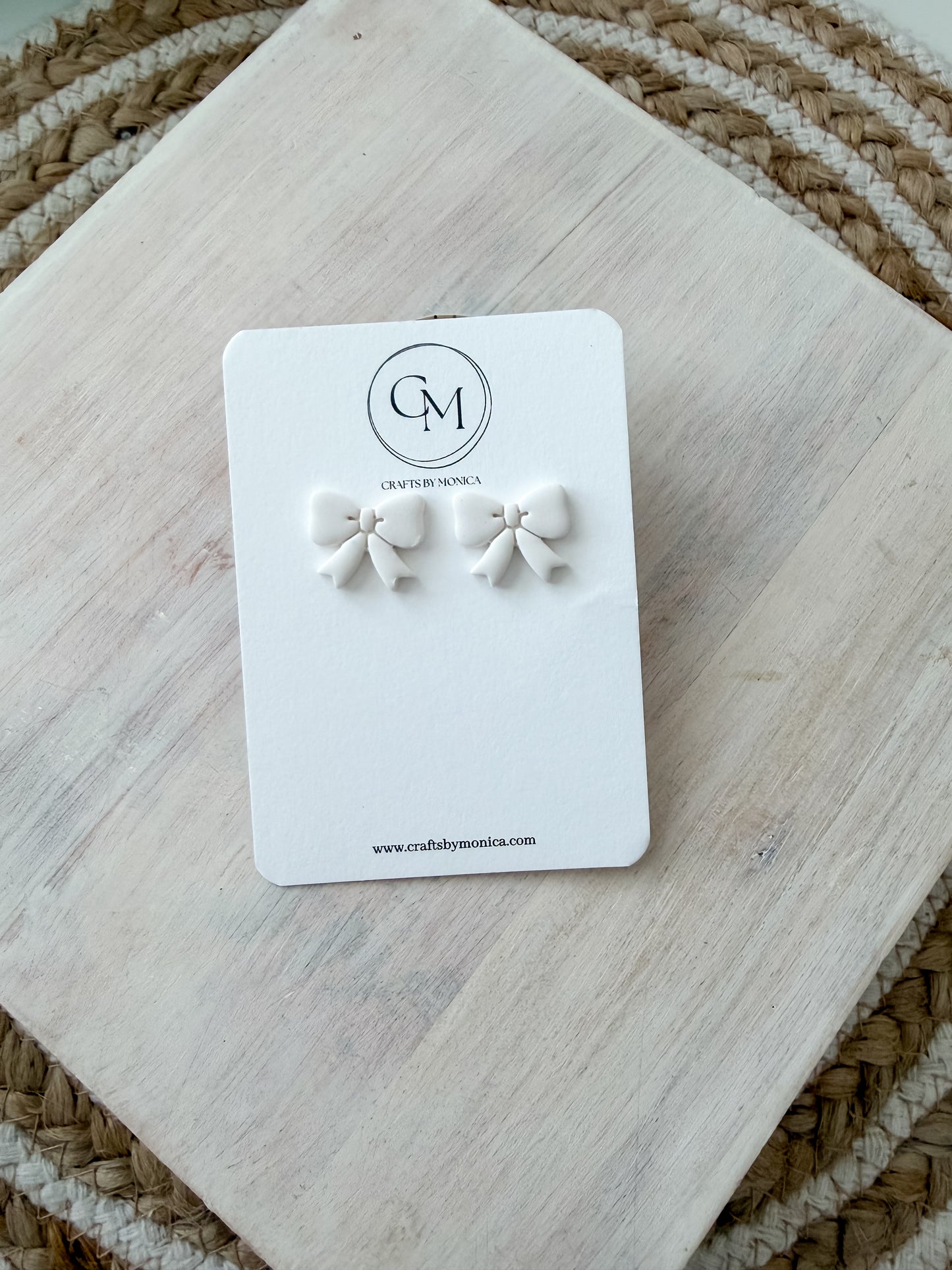 Single Clay Bow Studs