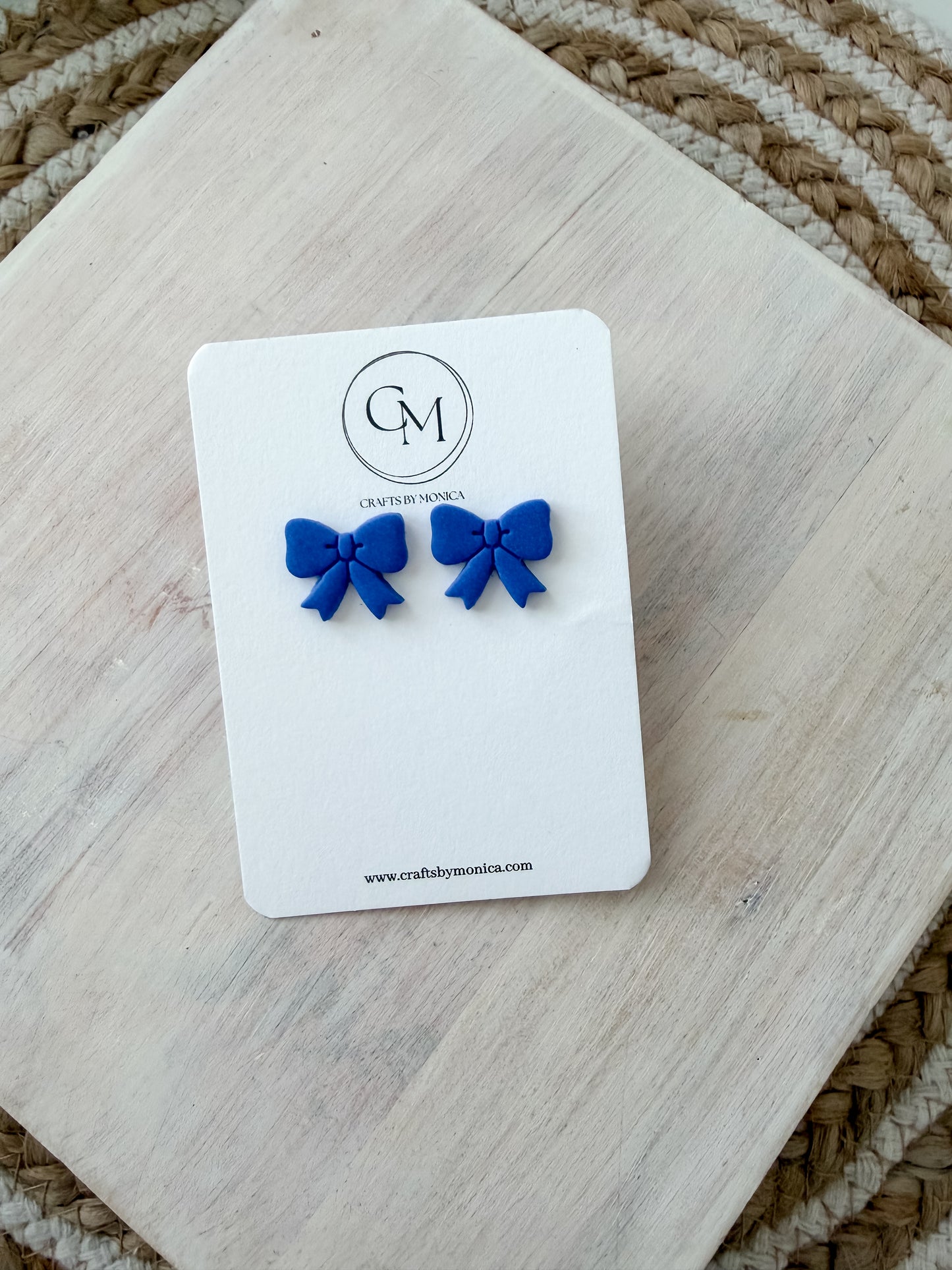 Single Clay Bow Studs
