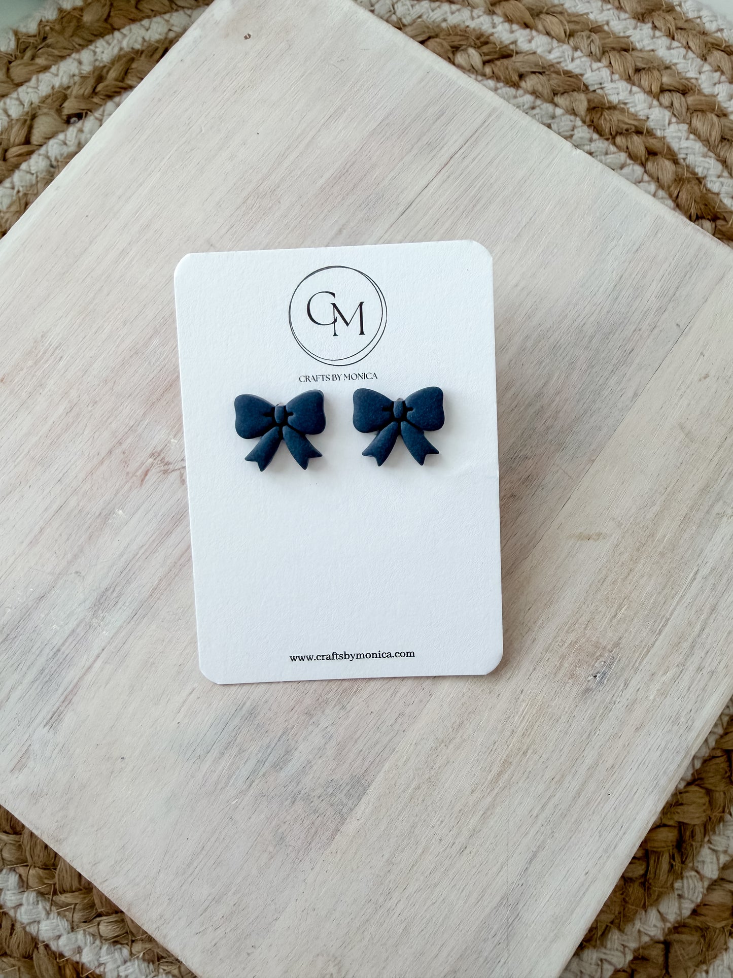Single Clay Bow Studs