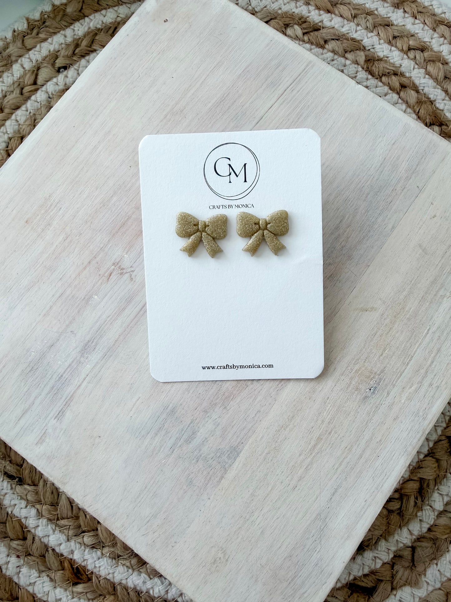 Single Clay Bow Studs