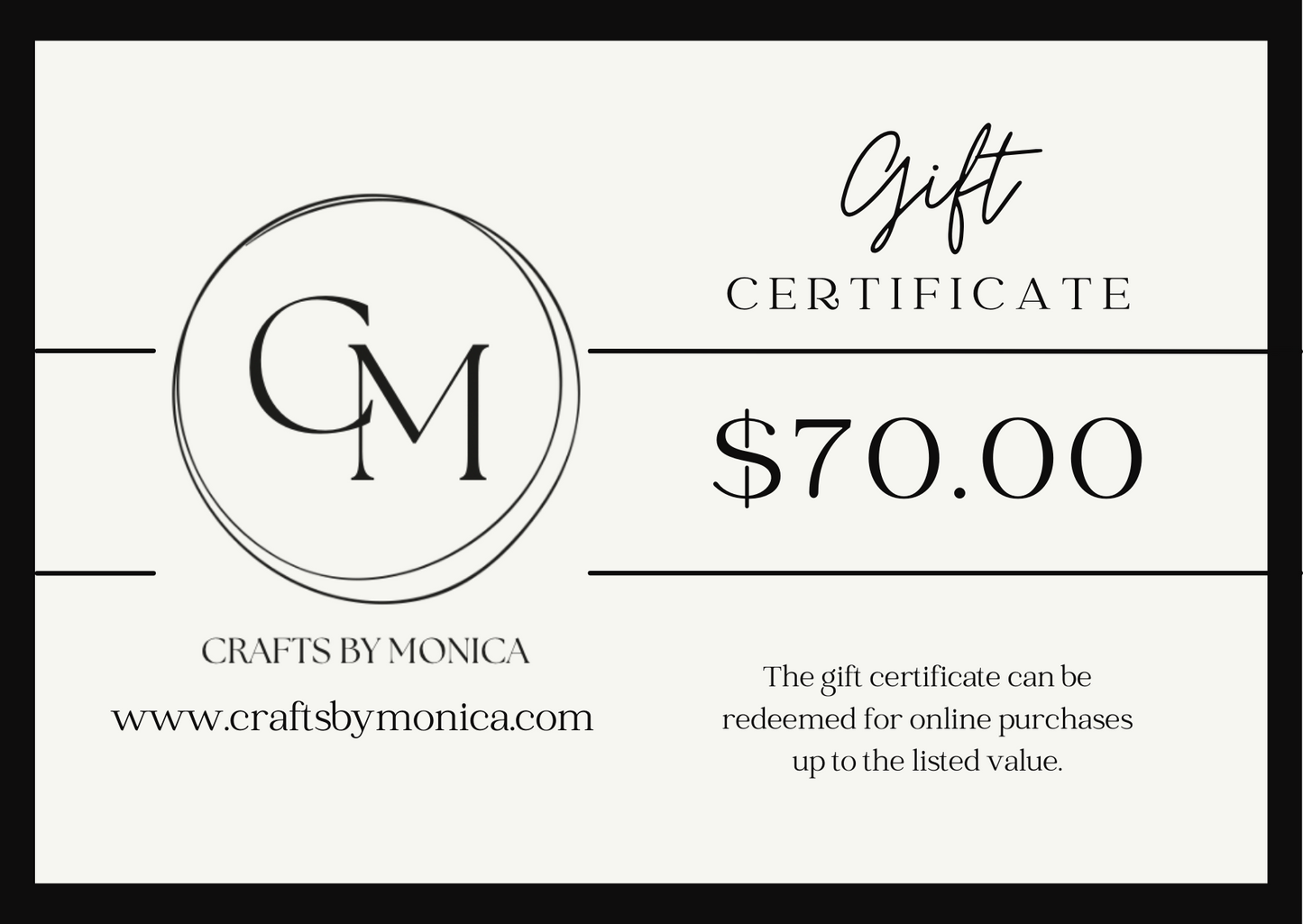 Crafts by Monica Gift Card