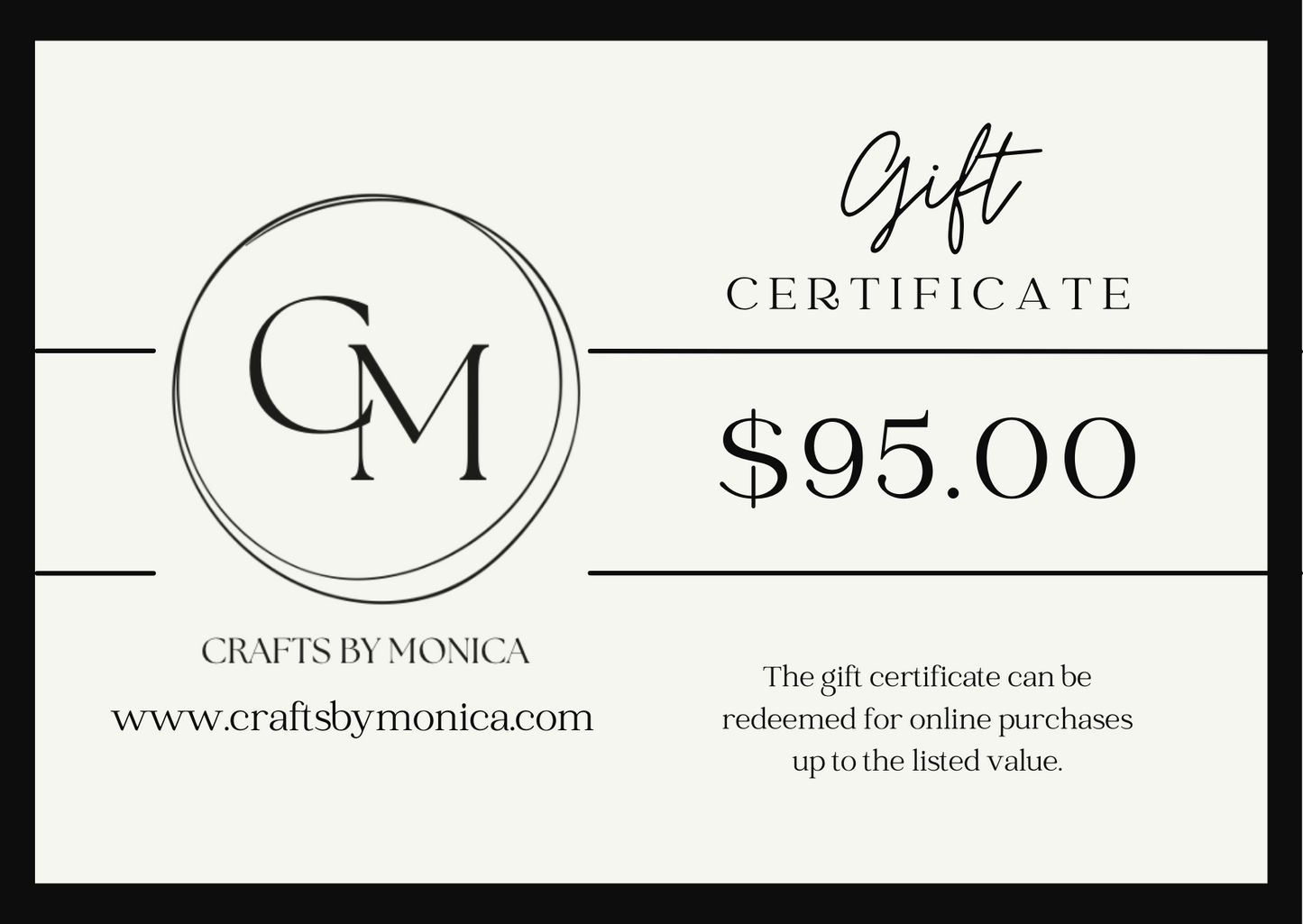 Crafts by Monica Gift Card