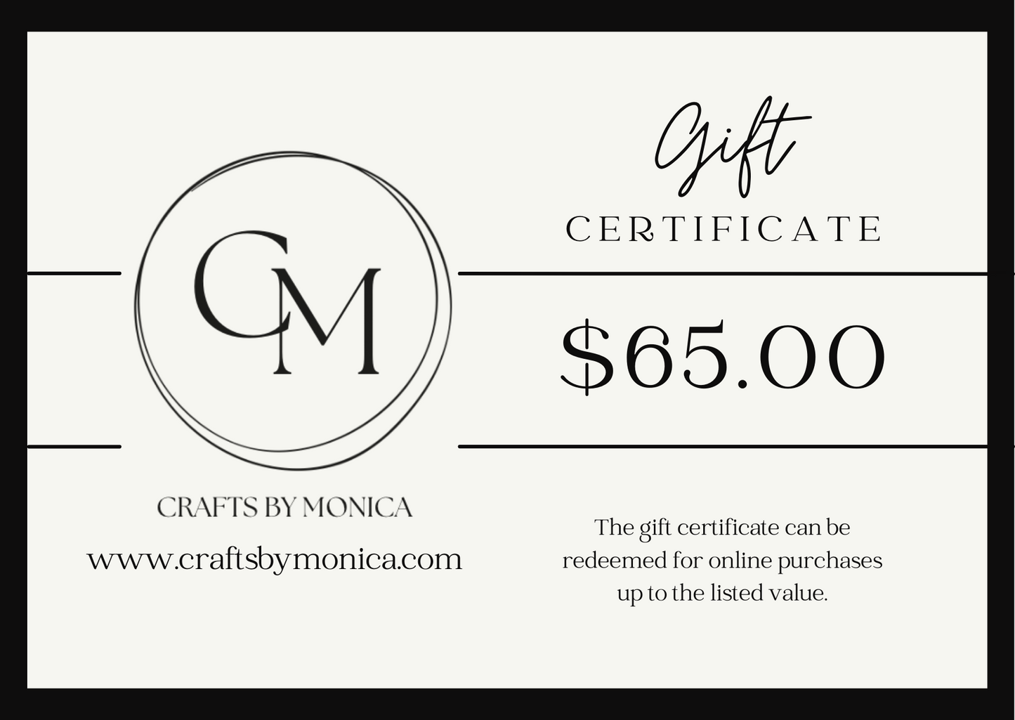 Crafts by Monica Gift Card