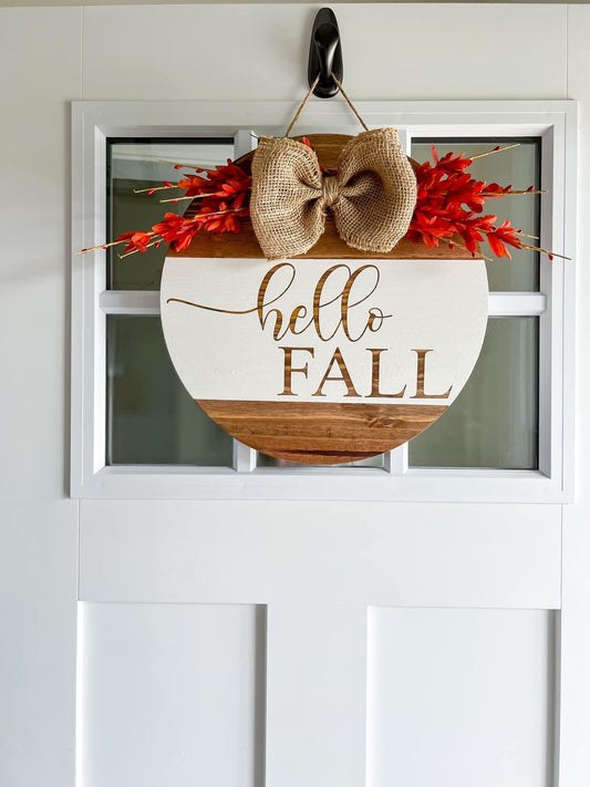 Wooden Hello Fall Sign (RTS)